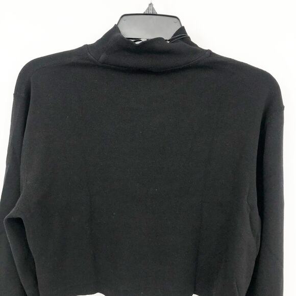 RE/DONE X HANES Womens Crop Top Large Black Mock Neck Long Sleeve Cotton NWT - Picture 8 of 12